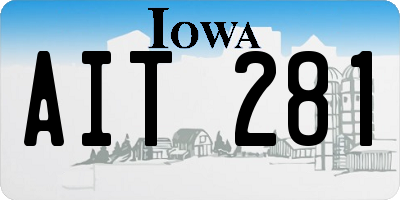 IA license plate AIT281