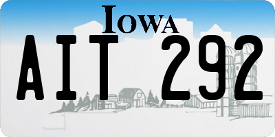 IA license plate AIT292