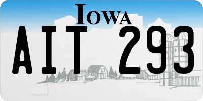 IA license plate AIT293