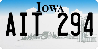 IA license plate AIT294