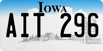 IA license plate AIT296
