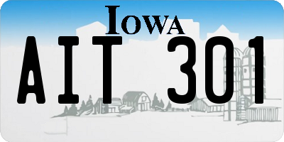 IA license plate AIT301