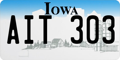 IA license plate AIT303