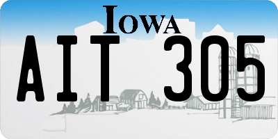 IA license plate AIT305