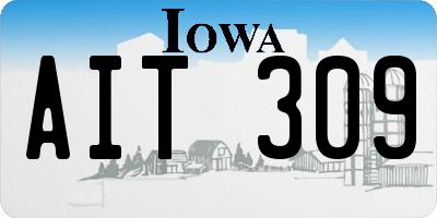 IA license plate AIT309