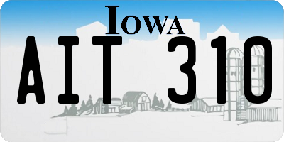 IA license plate AIT310
