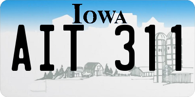 IA license plate AIT311