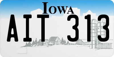 IA license plate AIT313
