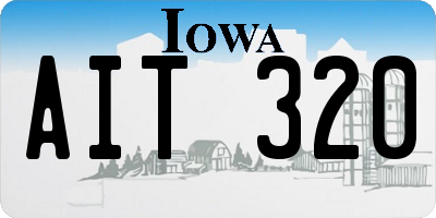 IA license plate AIT320