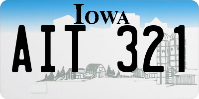 IA license plate AIT321