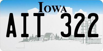 IA license plate AIT322