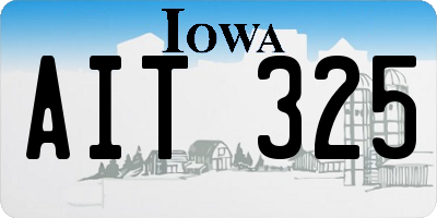 IA license plate AIT325
