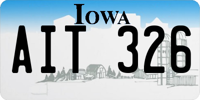 IA license plate AIT326