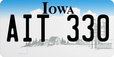 IA license plate AIT330