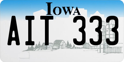 IA license plate AIT333