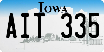 IA license plate AIT335