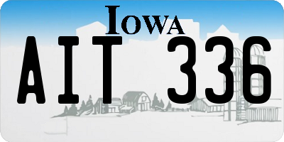 IA license plate AIT336