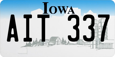 IA license plate AIT337