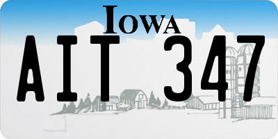 IA license plate AIT347