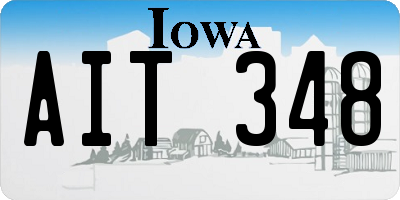 IA license plate AIT348
