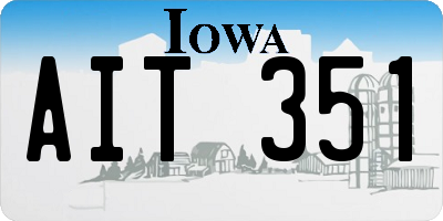 IA license plate AIT351