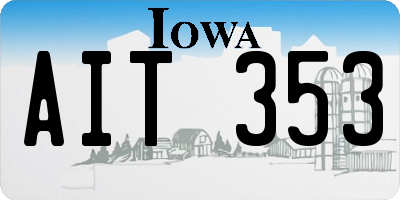 IA license plate AIT353