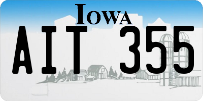 IA license plate AIT355