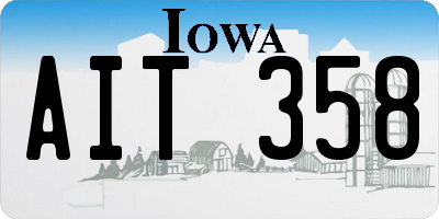 IA license plate AIT358