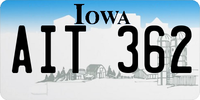 IA license plate AIT362