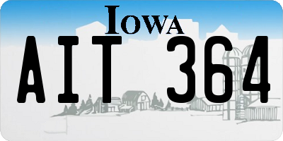 IA license plate AIT364