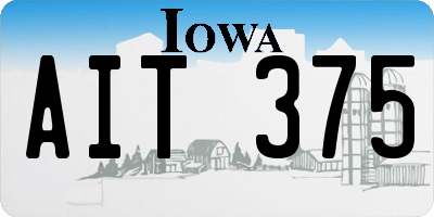 IA license plate AIT375