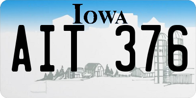 IA license plate AIT376