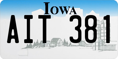 IA license plate AIT381