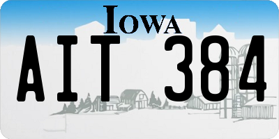 IA license plate AIT384