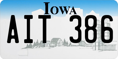 IA license plate AIT386