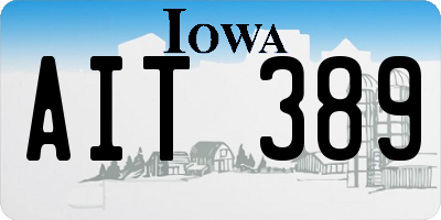IA license plate AIT389