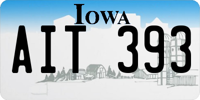 IA license plate AIT393