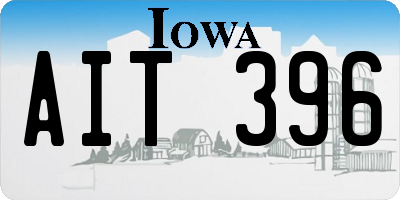 IA license plate AIT396