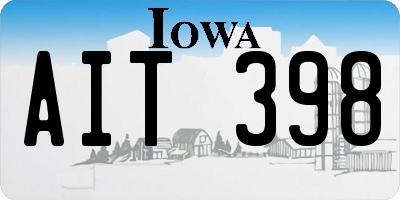 IA license plate AIT398