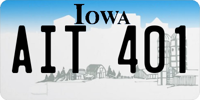 IA license plate AIT401