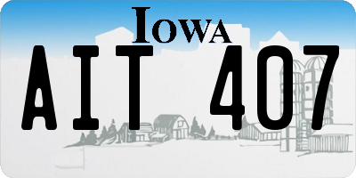 IA license plate AIT407