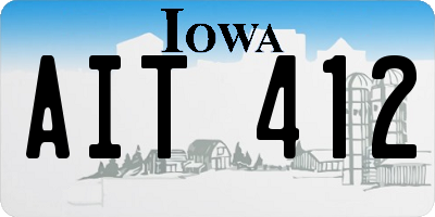 IA license plate AIT412