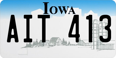 IA license plate AIT413