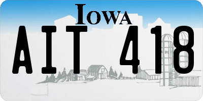 IA license plate AIT418