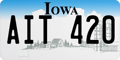IA license plate AIT420