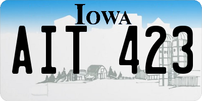 IA license plate AIT423