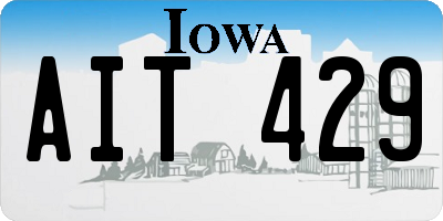 IA license plate AIT429