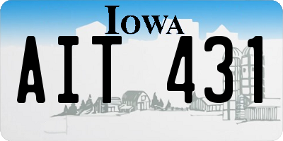 IA license plate AIT431