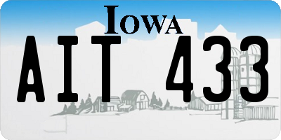 IA license plate AIT433