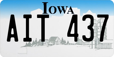 IA license plate AIT437